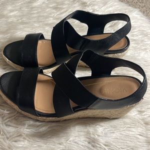 Vionic Ainsleigh Tulum wedge sandal black orthopedic support comfort